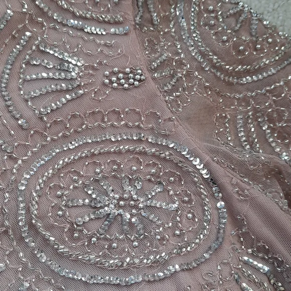 NWOT! AIDEN MATTOX BLUSH BEADED DESIGNER DRESS  GOWN SIZE 8 - Picture 3 of 15